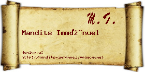 Mandits Immánuel névjegykártya